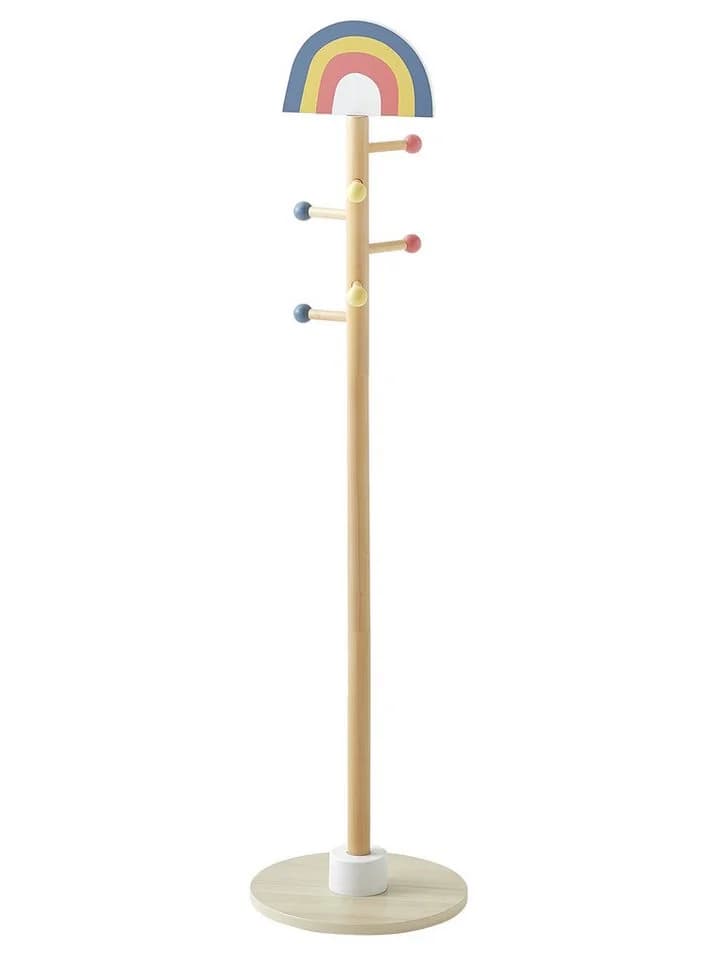 Vertbaudet Kinder-Garderobe Regenbogen mit 6 Haken aus Kiefer