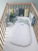 vertbaudet Bettumrandung Baby MINZHASE Wolken Hasen 100% Baumwolle Bild 1