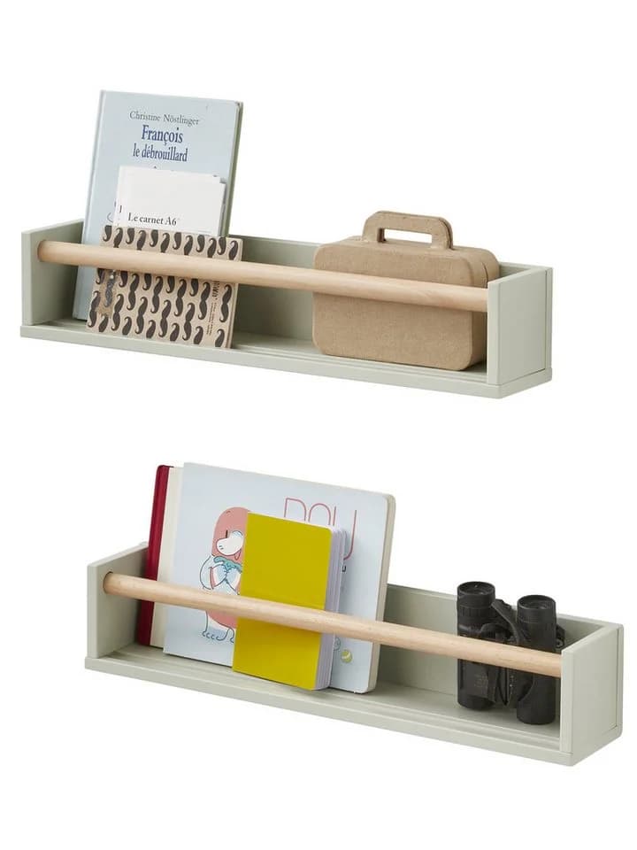 vertbaudet Wandregal 2er-Set KONFETTI Kinderzimmer Grün/Natur - Bild 2