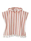 vertbaudet Baby Badeponcho Frottee Koralle/Weiß Gestreift Bild 2
