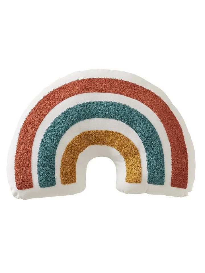 Vertbaudet Dekokissen Kinder Mini Zoo Regenbogen 100% Baumwolle