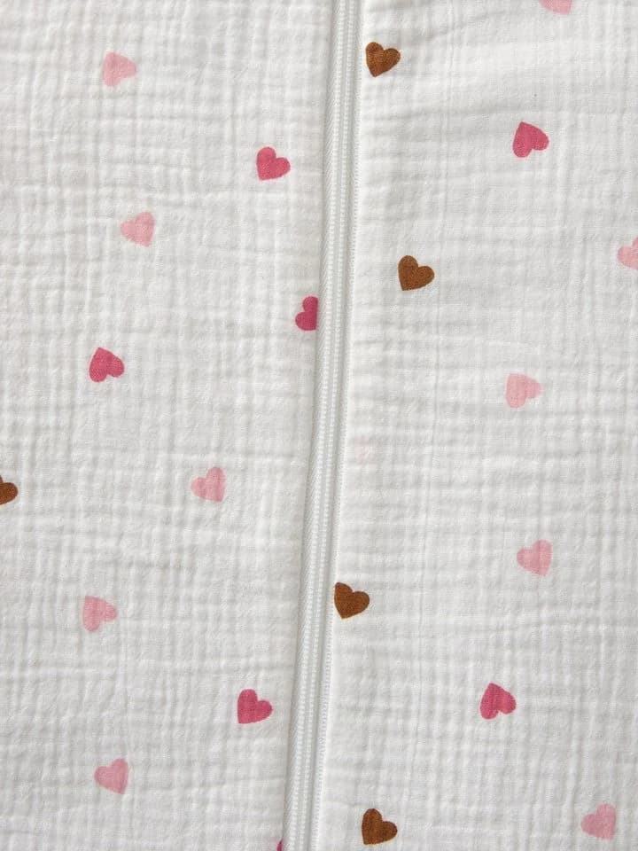 vertbaudet Babyschlafsack KLEINE HERZEN Musselin Sommerschlafsack 1 TOG