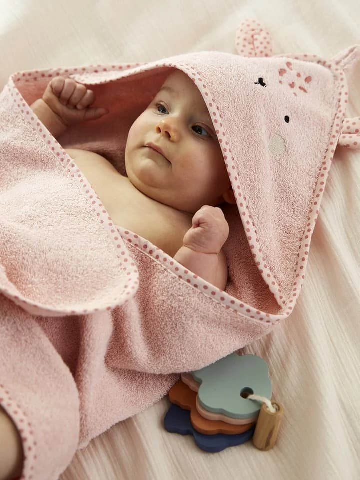 vertbaudet Baby Kapuzenhandtuch Rosa Frottee mit Tiergesicht - Bild 3