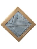 vertbaudet Kapuzenhandtuch Set mit Waschhandschuh Bio-Baumwolle Blau/Gelb Bild 3