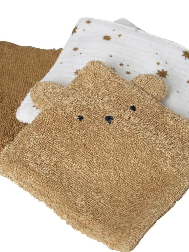 vertbaudet Baby Waschlappen 6er-Pack Bär Frottee & Musselin - Bild 1