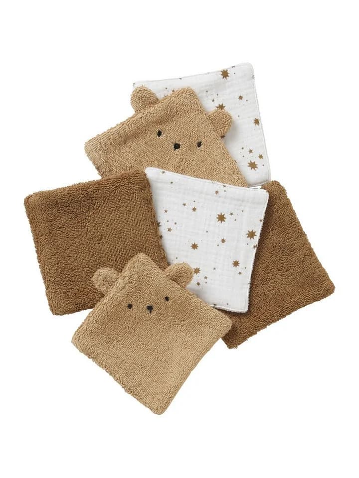 vertbaudet Baby Waschlappen 6er-Pack Bär Frottee & Musselin - Bild 2