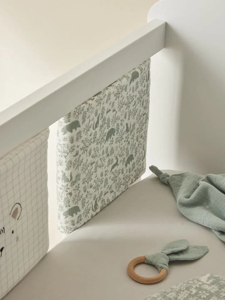 vertbaudet Bettumrandung Set 6 Polster Grün Musselin Jersey - Bild 5