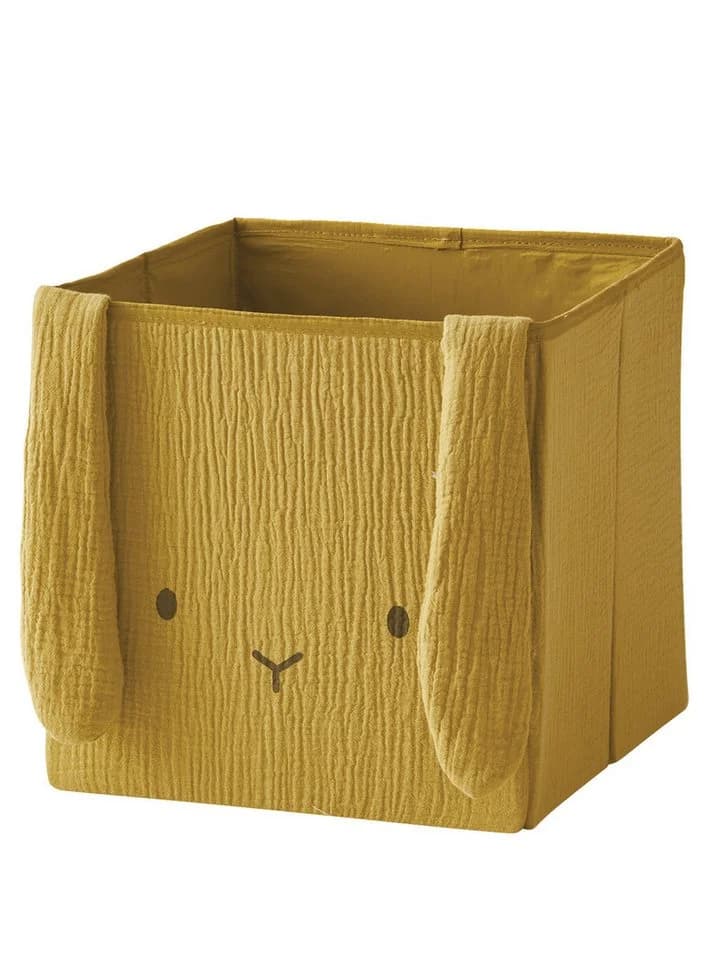 vertbaudet Aufbewahrungsbox 2er-Set Kinderzimmer Musselin Gelb