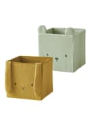 vertbaudet Aufbewahrungsbox 2er-Set Kinderzimmer Musselin Gelb Bild 2