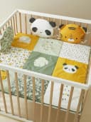 vertbaudet Babydecke Pandafreunde Patchwork Grün Bild 1