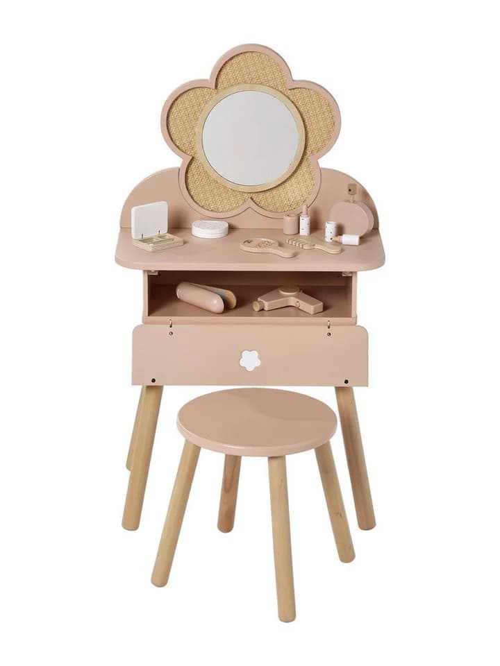 vertbaudet Spielwerkbank Kinder Schminktisch mit Zubehör Holz FSC® Rosa - Bild 3