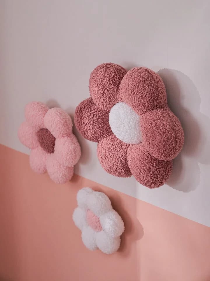 vertbaudet Traumfänger 3er-Set Kinderzimmer Deko-Stoffblumen Rosa - Bild 5