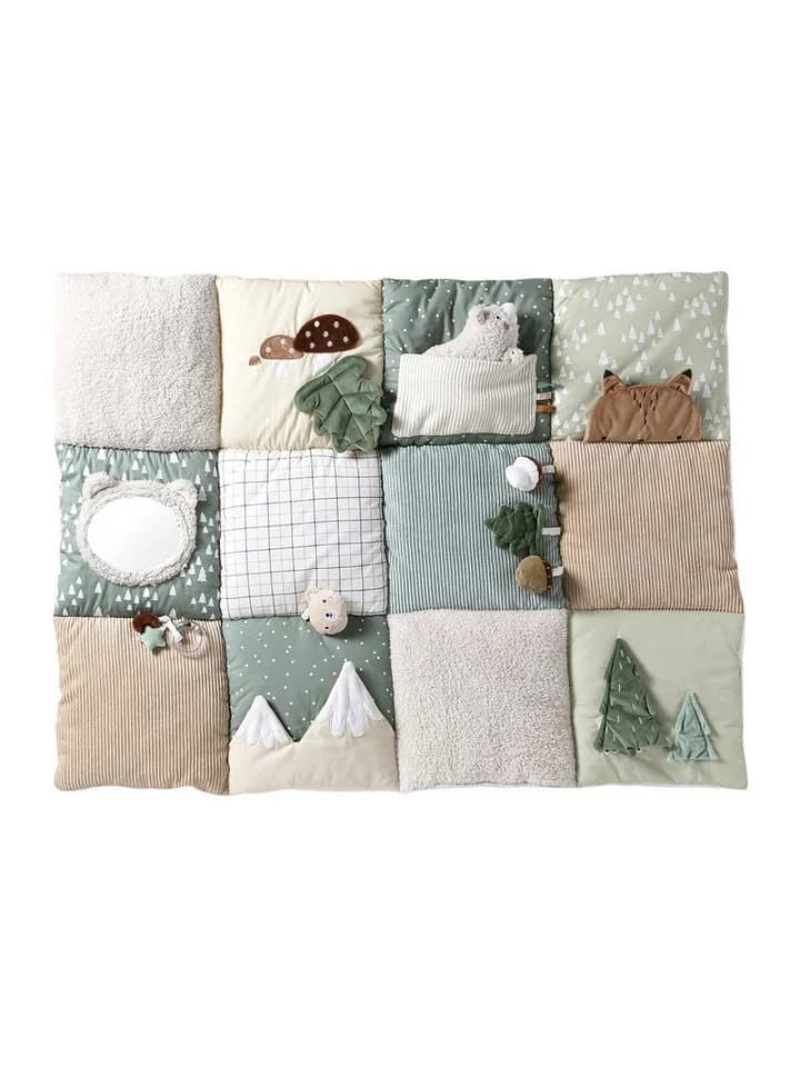 vertbaudet Krabbeldecke Baby Activity-Decke Beige/Grün/Braun Patchwork - Bild 2