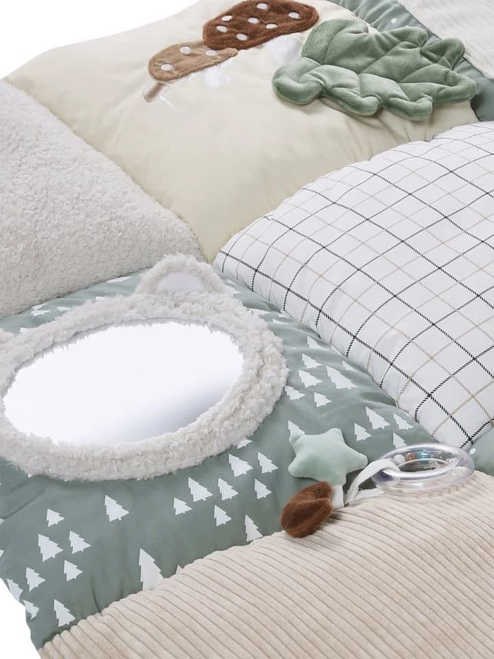 vertbaudet Krabbeldecke Baby Activity-Decke Beige/Grün/Braun Patchwork - Bild 4