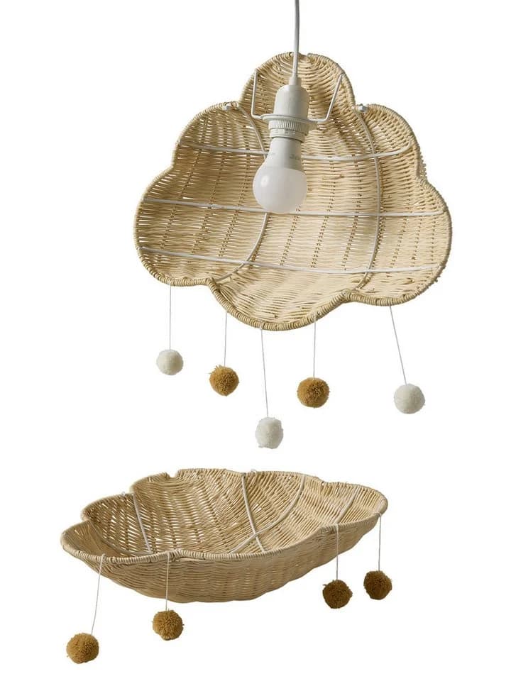vertbaudet Lampenschirm Wolkenform Rattan