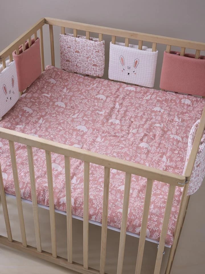 vertbaudet Baby-Spieldecke Waldspaziergang Rosa/Grün - Bild 5