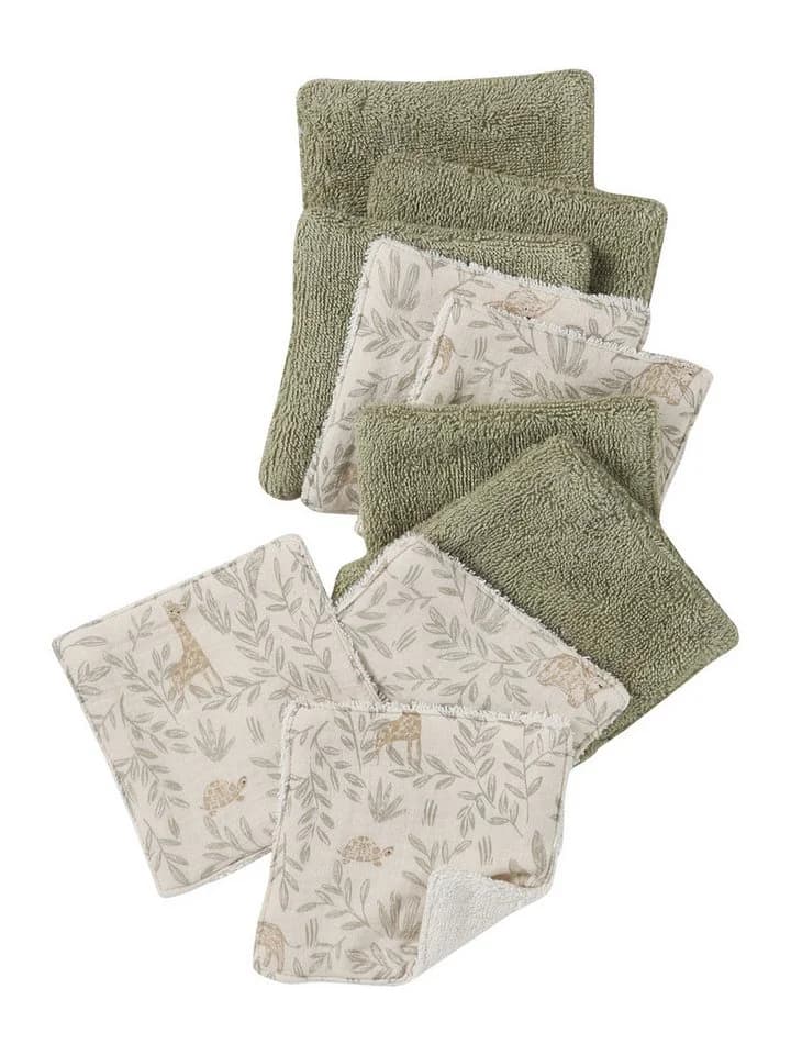 vertbaudet Baby Waschlappen 10er-Pack Beige Jersey Frottee