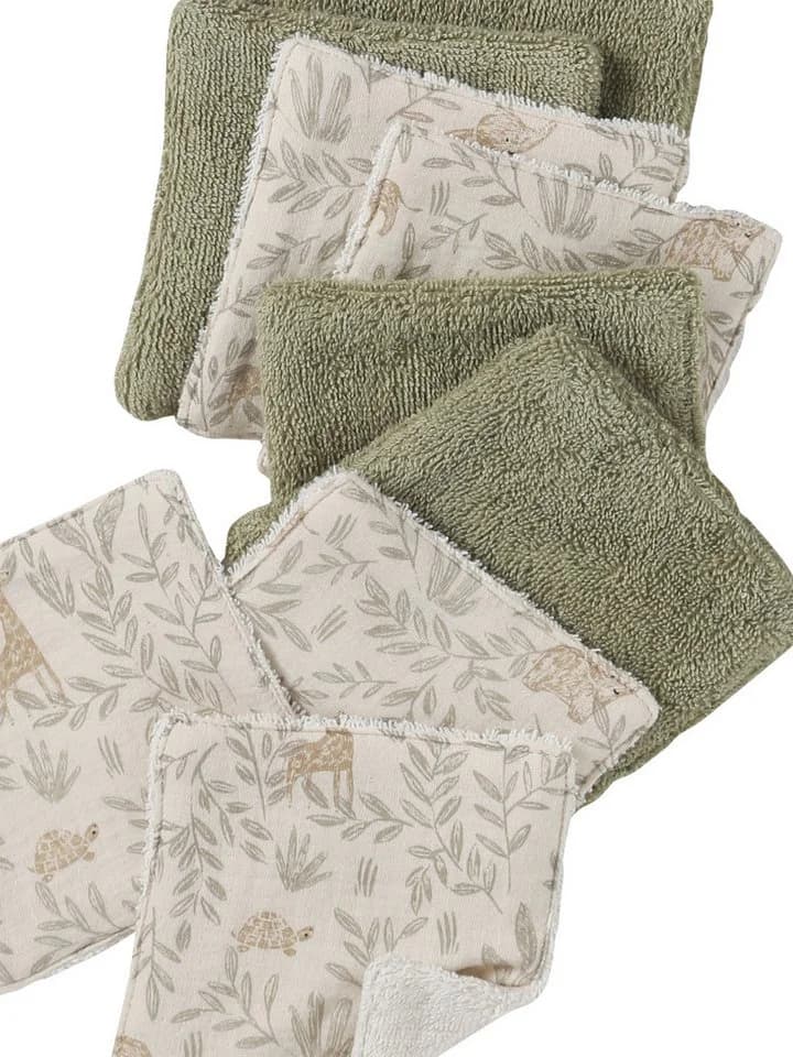 vertbaudet Baby Waschlappen 10er-Pack Beige Jersey Frottee - Bild 3