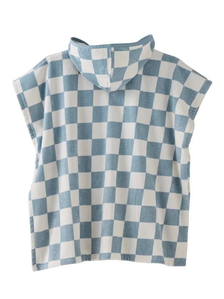 vertbaudet Badeponcho Kinder Blau Recycelte Baumwolle
