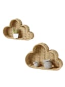vertbaudet Kinderregal Wandregale Wolkenform 2er-Set Beige Papierkordel Bild 1
