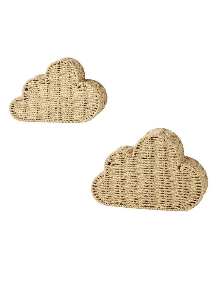 vertbaudet Kinderregal Wandregale Wolkenform 2er-Set Beige Papierkordel - Bild 3