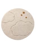 vertbaudet Kinderteppich Rund Wolkenmotiv Beige 100 cm Bild 2