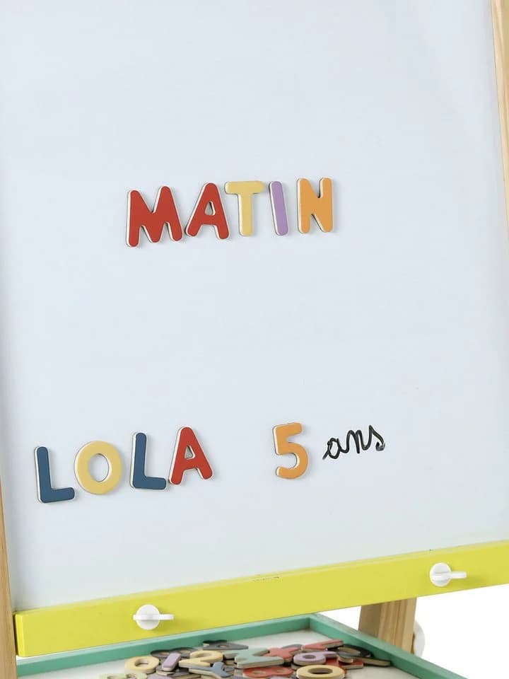 vertbaudet Magnet-Buchstaben & Zahlen aus Holz FSC® Bunt