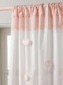 Vertbaudet Vorhang mit Deko-Girlande Kinderzimmer MEIN HERZ Rosa Baumwolle Bild 5