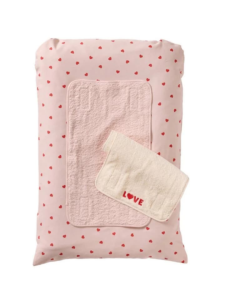 vertbaudet Wickelauflage MEIN HERZ mit 2 Unterlagen Rosa/Beige - Bild 3