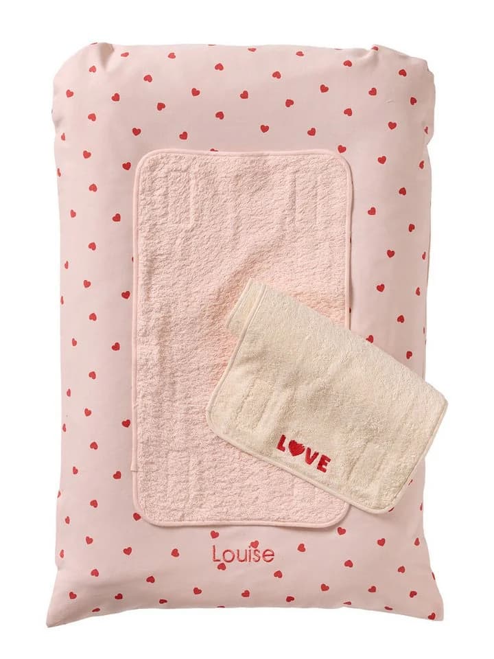 vertbaudet Wickelauflage MEIN HERZ mit 2 Unterlagen Rosa/Beige - Bild 5