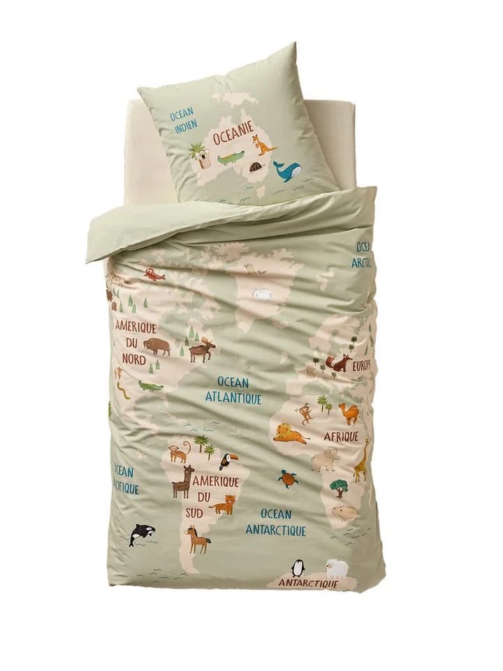 vertbaudet Bettwäsche-Set Kinder WELTREISE Grün - Bild 4