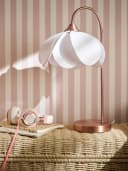 vertbaudet Nachttischlampe Blumenform Beige Metallfuß Bild 3