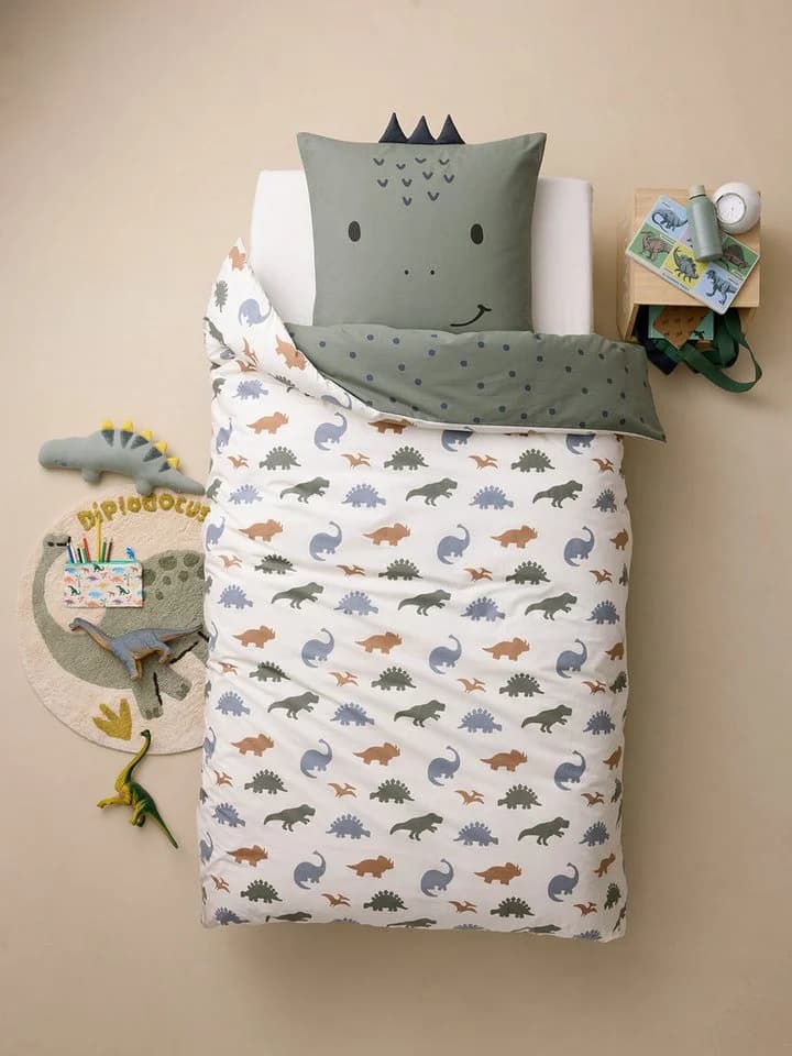 vertbaudet Bettwäsche-Set Kinder KLEINER DINO Weiß - Bild 3