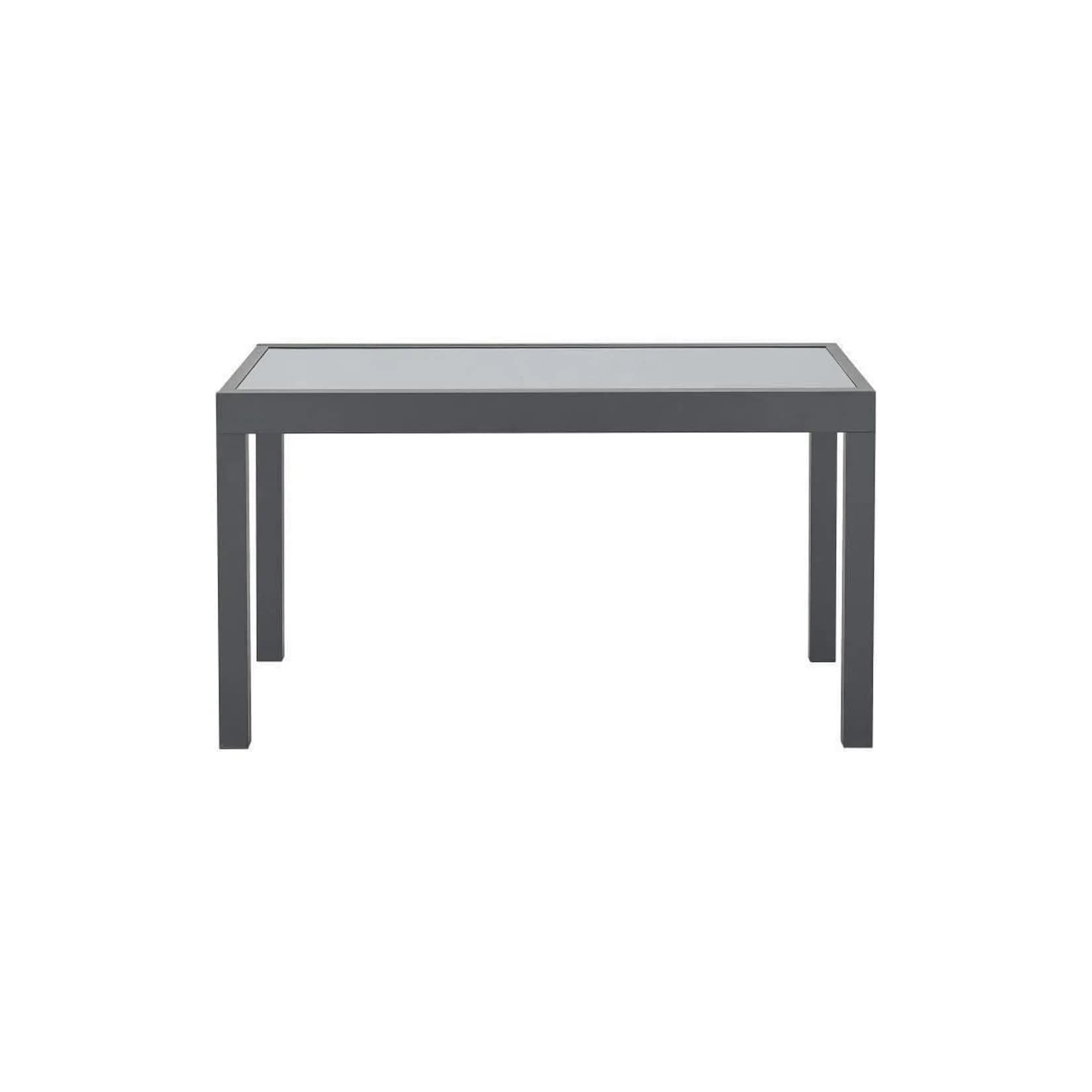 CALVI Ausziehbarer Gartentisch Aluminium Glas