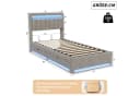 Gdood LED Polsterbett 90x200 cm Grau Bild 3