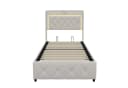 Gdood LED Polsterbett Beige Samt mit Stauraum und Lattenrost Bild 1