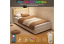 Gdood LED Polsterbett Beige Samt mit Stauraum und Lattenrost Bild 4
