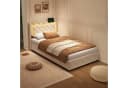 Gdood LED Polsterbett Beige Samt mit Stauraum und Lattenrost Bild 5