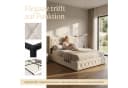 Gdood LED Polsterbett mit Stauraum und Samtbezug Beige Bild 3