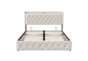 Gdood LED Polsterbett mit Stauraum und Samtbezug Beige Bild 4