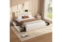 Gdood Polsterbett Beige mit LED-Beleuchtung und Stauraum Bild 2