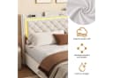 Gdood Polsterbett Beige mit LED-Beleuchtung und Stauraum Bild 5