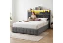 Gdood Polsterbett mit LED, Stauraum und USB-Anschluss Grau Samt Bild 1