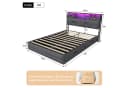 Gdood Polsterbett mit LED, Stauraum und USB-Anschluss Grau Samt Bild 5