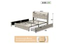 Simurq Polsterbett mit LED-Beleuchtung und Stauraum Beige Leinen Bild 3