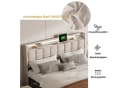Simurq Polsterbett mit LED-Beleuchtung und Stauraum Beige Leinen Bild 5
