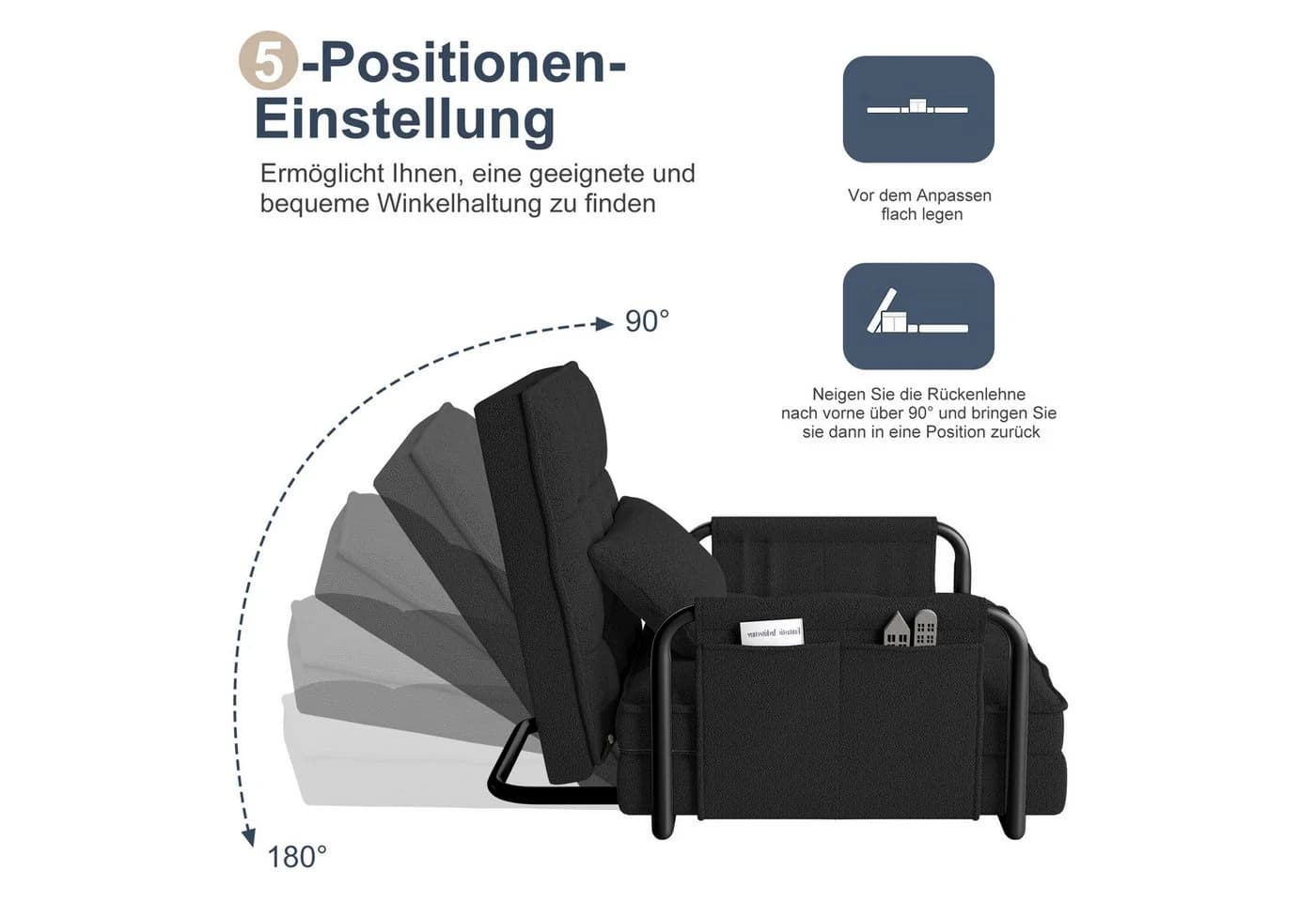 Schlafsofa Loungesessel Schlafsessel 2 in 1 - Bild 5