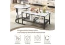 Gdood Couchtisch 2er Set Marmoroptik Schwarz Bild 5