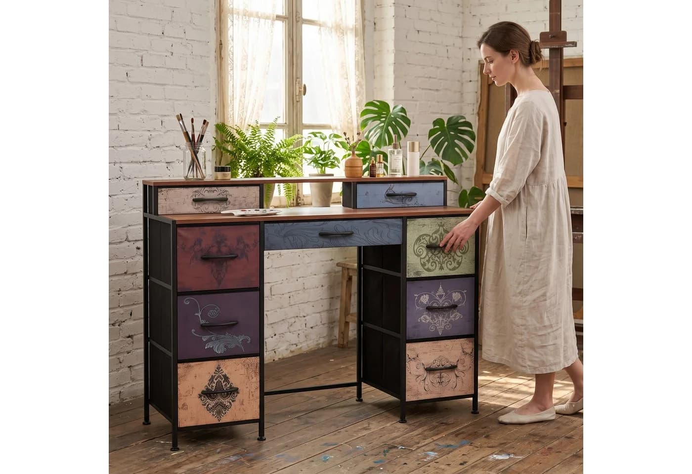 Furnishings Home Sideboard Kommode 9 Schubladen Industrial - Bild 3