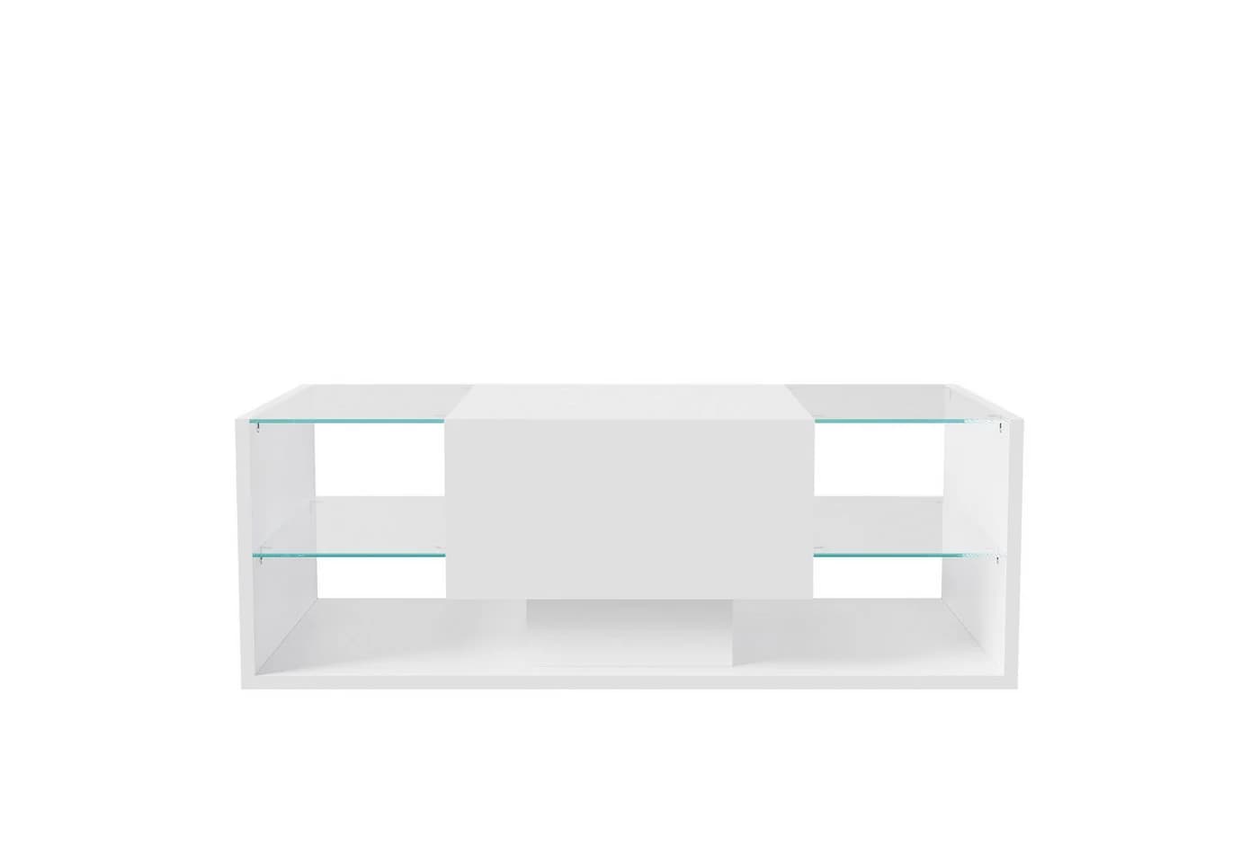 Furnishings Home Couchtisch Weiß Hochglanz mit LED-Beleuchtung